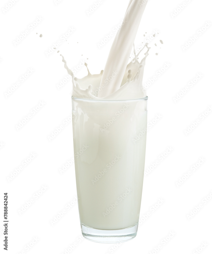 Milk splashing out of glass isolated on white Milk splashing out of glass isolated on white