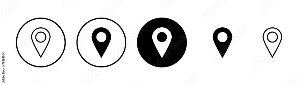 Pin icon vector isolated on white background. Location icon. Map pointer icon. Point. Locator. Address Pin icon vector isolated on white background. Location icon. Map pointer icon. Point. Locator. Address