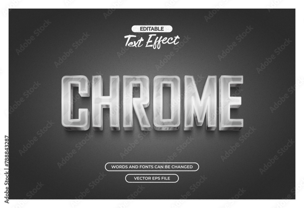 Chrome editable vector text effect
