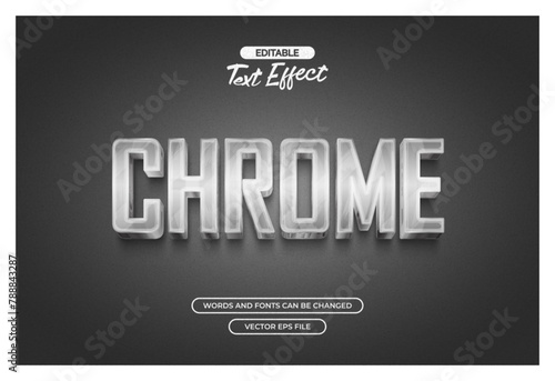 Chrome editable vector text effect