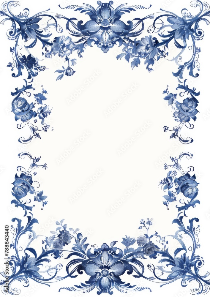 Official Document Template with Blue Ornamentation Official Document Template with Blue Ornamentation