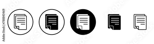 Document icon vector isolated on white background. Paper icon. File Icon