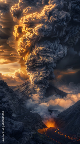 Nature's Fury - A Mesmerizing Depiction of a Pyroclastic Volcano Flow © Leonard