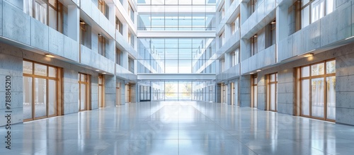 Modern building with an empty reception hall photo