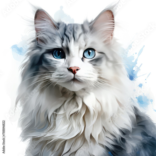 Watercolor Ragdoll, clipart Illustration, Generative Ai