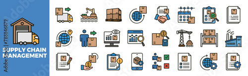 Supply Chain Management Icon Set	
