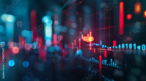 Softly blurred mathematical formulas and stock market charts as a backdrop representing the complexity and depth of financial decisionmaking. .