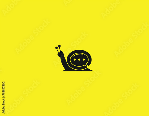 snail chat logo modern futuristic