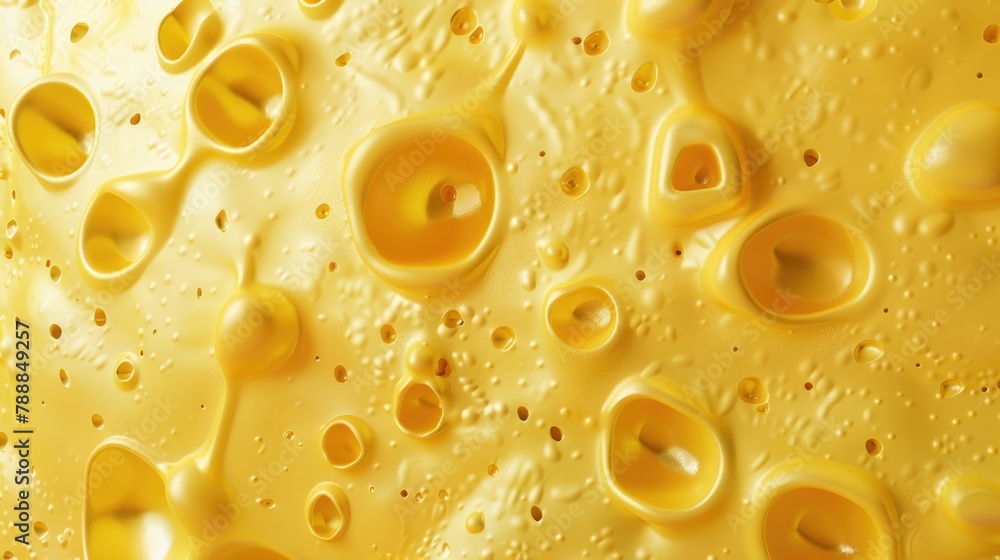 Luxurious gold cheese texture with holes exudes opulence and richness, Ai Generated. Luxurious gold cheese texture with holes exudes opulence and richness, Ai Generated.