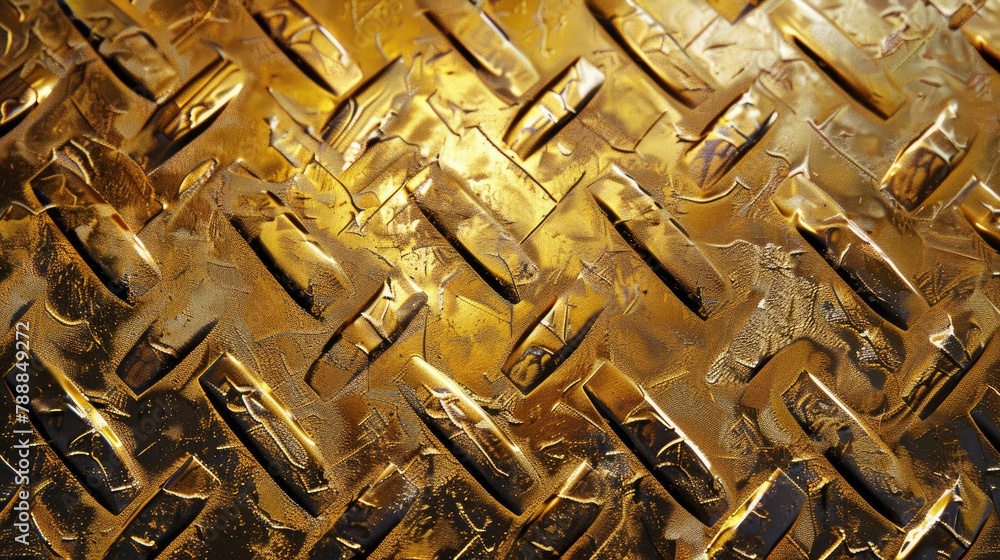 Shiny gold geometric metal texture adds elegance and sophistication, Ai Generated. Shiny gold geometric metal texture adds elegance and sophistication, Ai Generated.