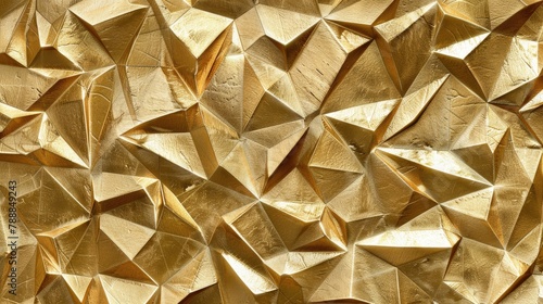 Shiny gold geometric metal texture adds elegance and sophistication, Ai Generated.
