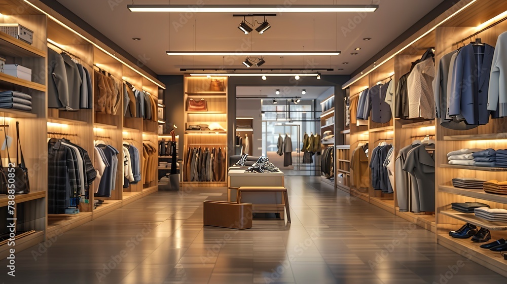 Modern Clothing Store Interior. Boutique Fashion Retail 