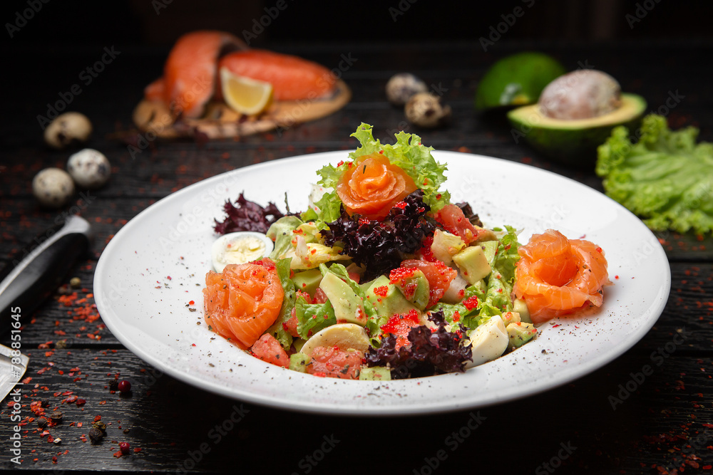 fresh salmon salad with avocado and salmon fresh salmon salad with avocado and salmon