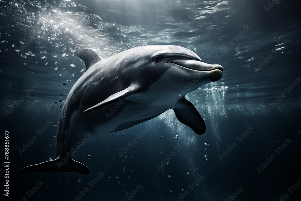 Fototapeta premium dolphin swimming in the water