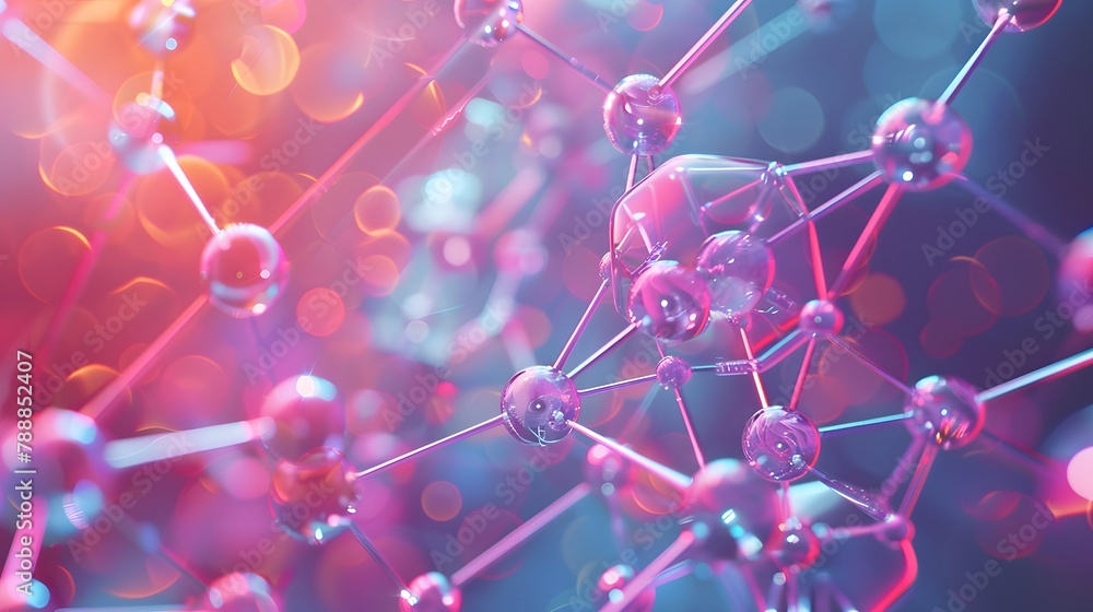 Molecules illustration with technology style. Molecules illustration with technology style.