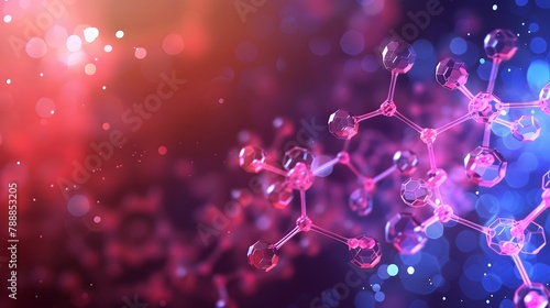 Molecules illustration with technology style. © KHF