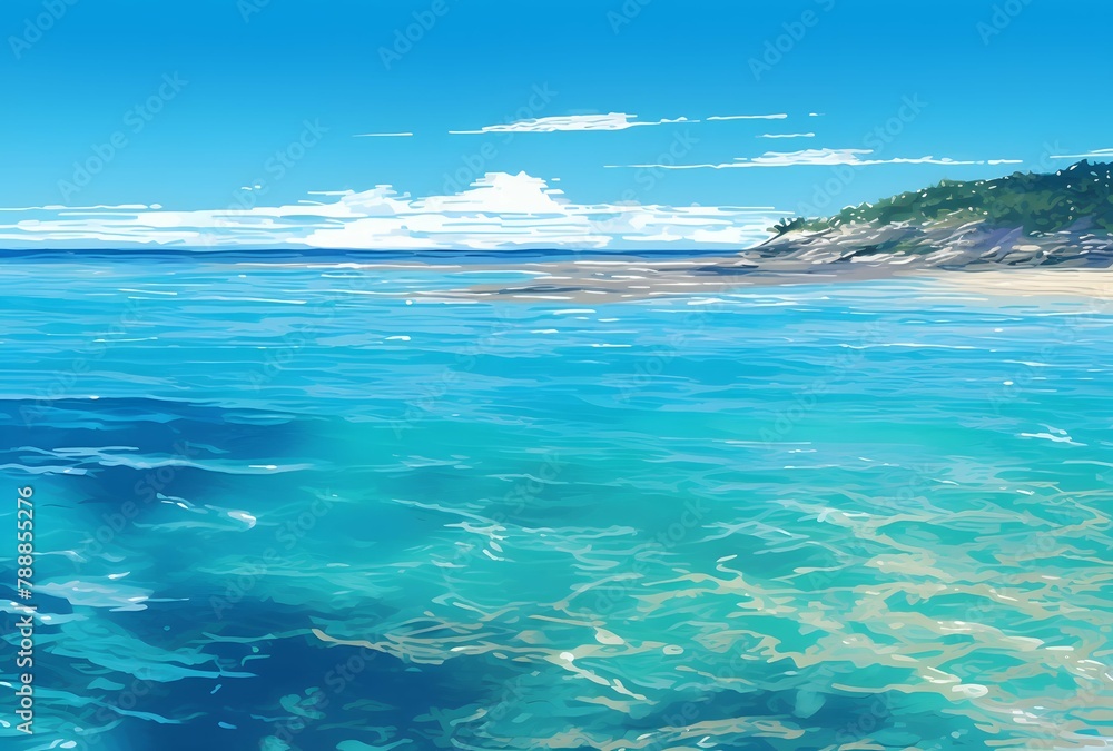 Obraz premium 空と海のイラスト