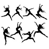 Dance Silhouette, gymnast dancer. Bailarinas isoladas vector design