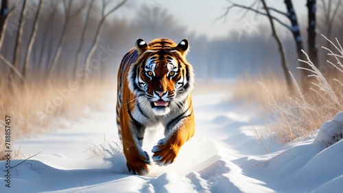 tiger in snow photo