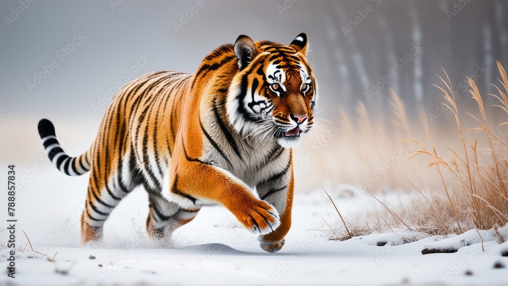 Obraz premium tiger in snow