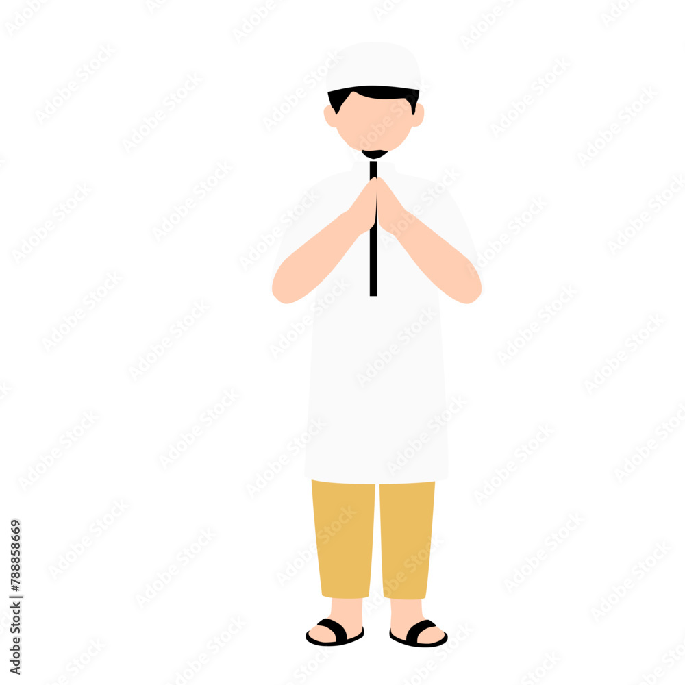 Muslim man greeting illustration