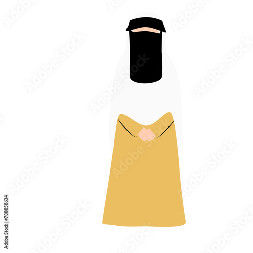 Niqabi muslim woman illustration