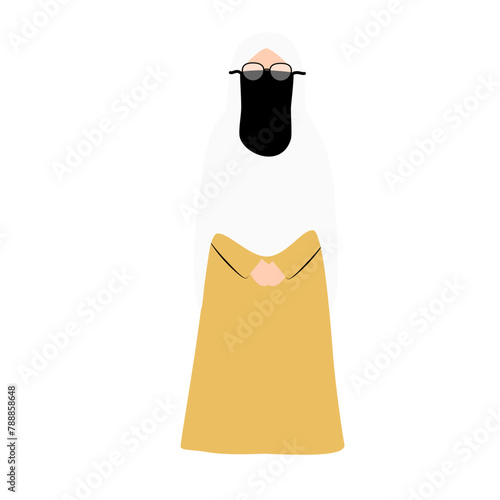 Niqabi muslim woman illustration