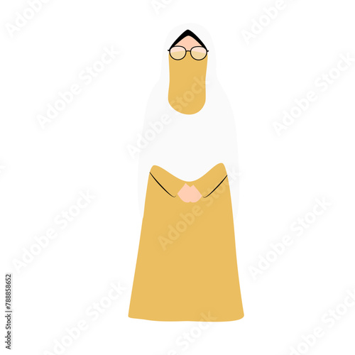 Niqabi muslim woman illustration