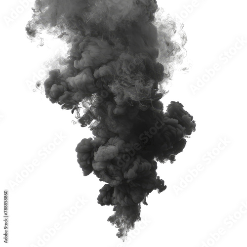 Black Smoke Or Fogisolated on transparent background