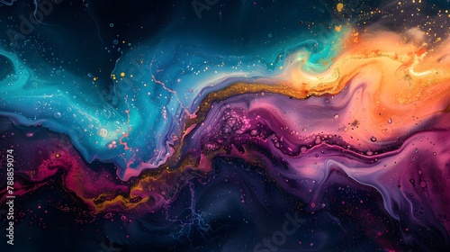 Colorful abstract oil painting wallpaper.