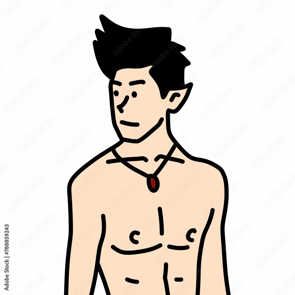 Fototapeta premium cute man cartoon on white background