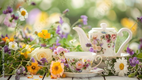 Delight Mom or celebrate spring with a charming garden tea adorned with beautiful flowers
