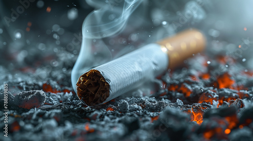 Cigarette Resting on Coals photo