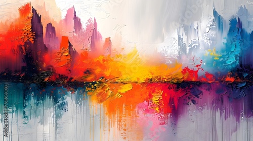 Colorful abstract oil painting wallpaper. © KHF