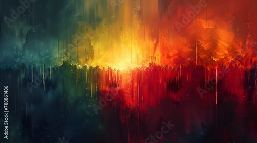 Colorful abstract oil painting wallpaper.