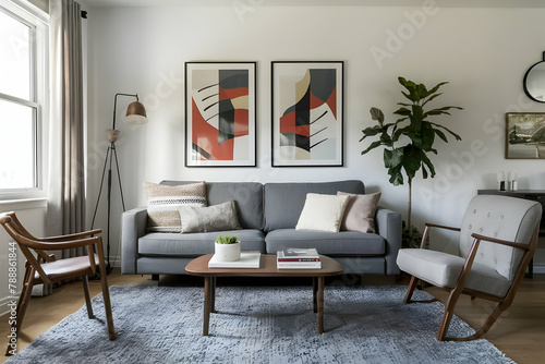 Cozy modern apartment living room interior design