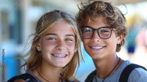 portrait of a teenager with braces