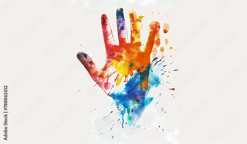 Vibrant Watercolor Handprints: A Symbol of Creativity and Artistic Expression Vibrant Watercolor Handprints: A Symbol of Creativity and Artistic Expression