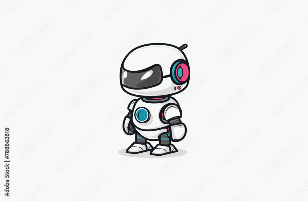 Cute Robotic vector Logo Mascot design Cute Robotic vector Logo Mascot design