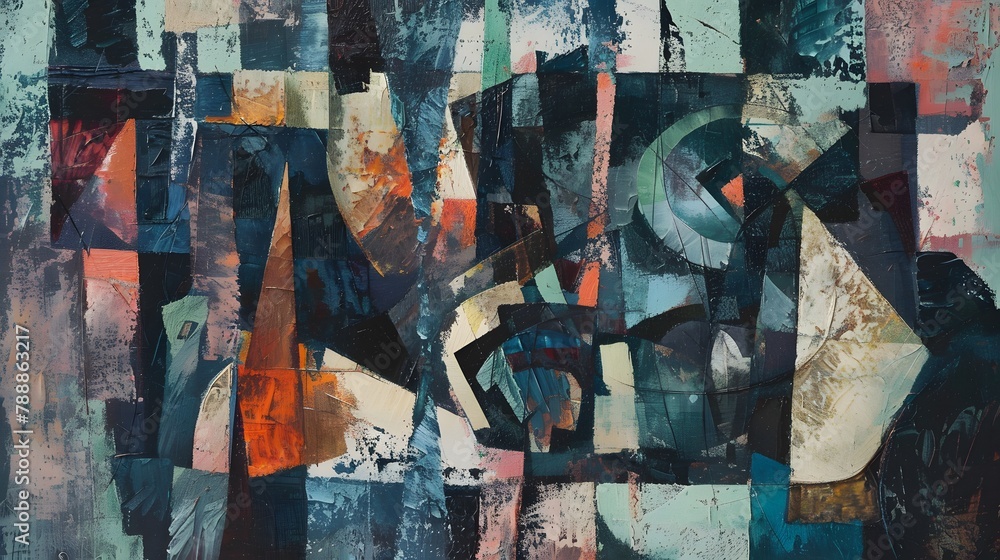 Fototapeta premium Abstract art with brutalism concept.