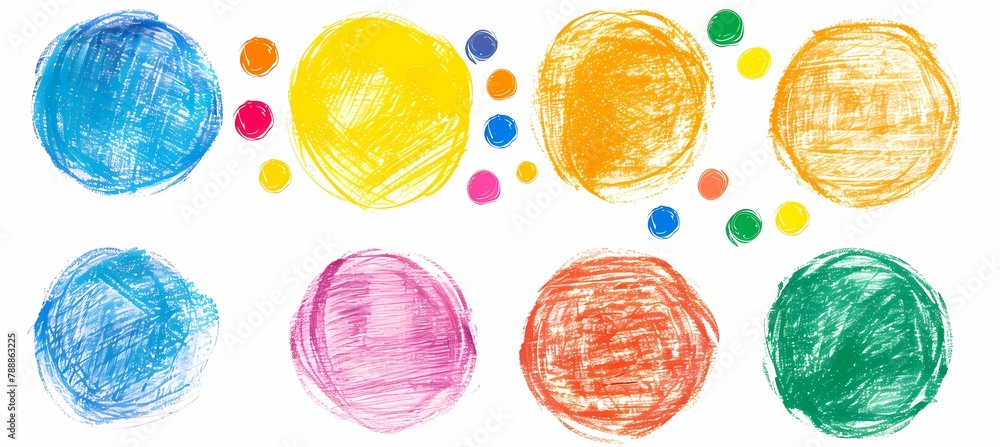 Colorful Circles in Pastel Tones on a White Background Colorful Circles in Pastel Tones on a White Background