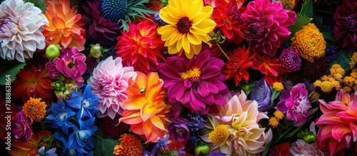 Collection of vibrant seasonal flowers photo