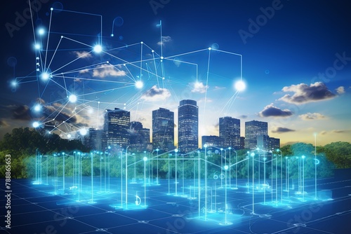 Advancing Energy Sustainability with the Smart Grid, IoT, Technology Concept