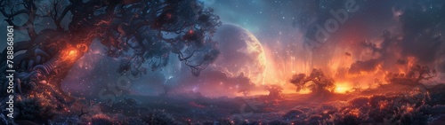 Surreal Landscapes and Creatures in Parallel Dimension super ultrawide wallpaper 