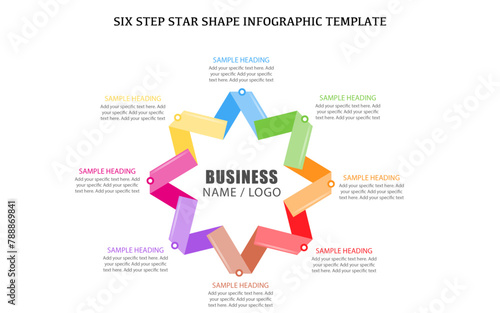 Multi side star shape infographic template design © Funtastech