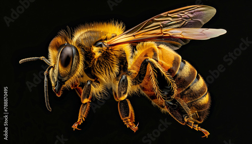 bee on black background