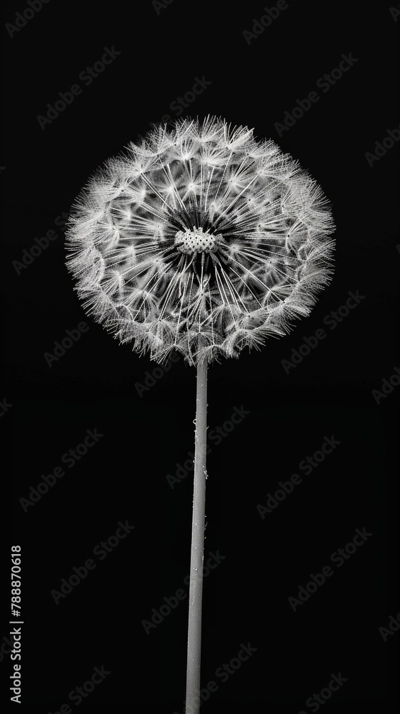 Fototapeta premium dandelion on black