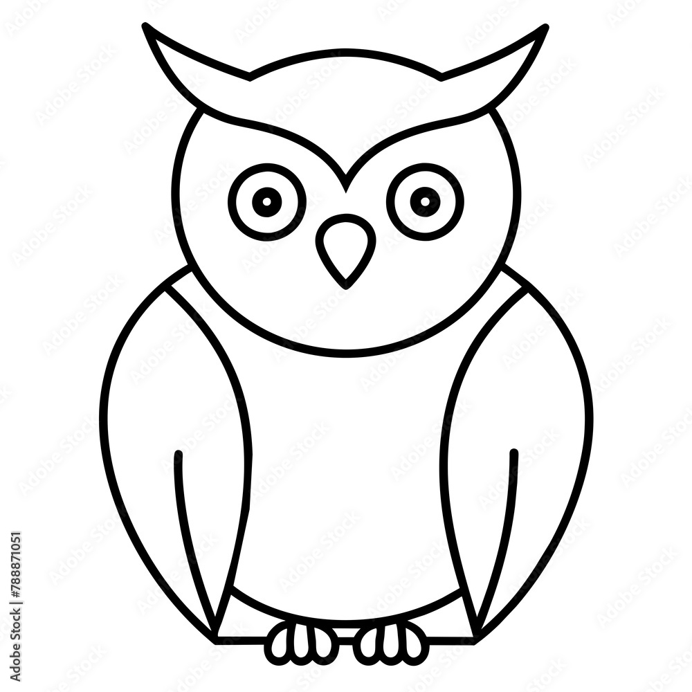 Obraz premium owl illustration mascot,owl silhouette,owl vector,icon,svg,characters,Holiday t shirt,black owl drawn trendy logo Vector illustration,owl line art on a white background