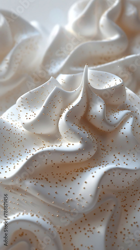 Beautiful presentation of Marshmallow fluff dotted in a symmetrical pattern, hyperrealistic food photography