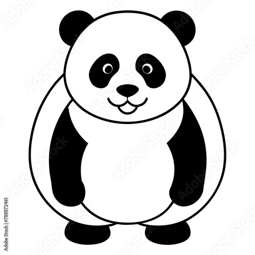 Fototapeta Naklejka Na Ścianę i Meble -  panda  illustration mascot,panda  silhouette,panda  vector,icon,svg,characters,Holiday t shirt,black bear  drawn trendy logo Vector illustration,bear line art on a white background